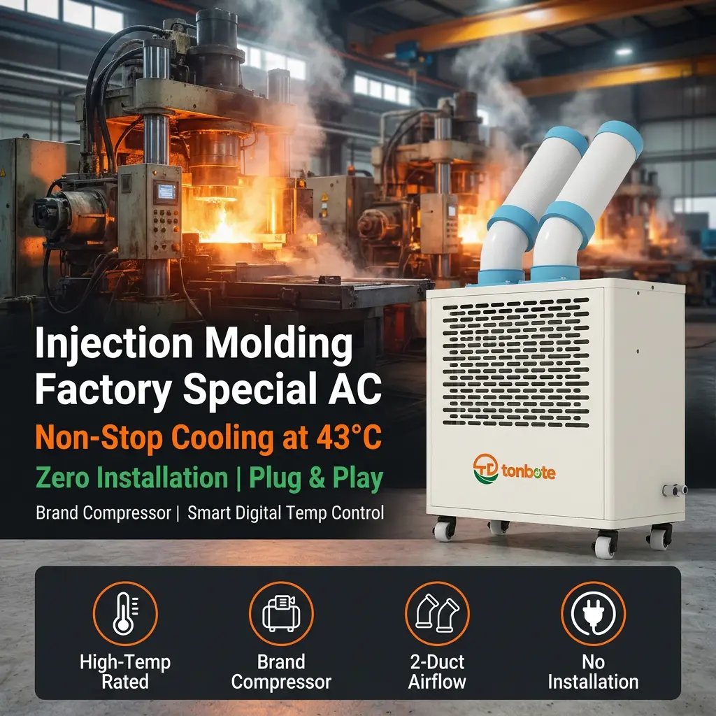 دوشاخه داکت خنک کننده دوتایی سفید سفارشی کولر قابل حمل نقطه ای متحرک AC صنعتی قابل حمل با آشپزخانه تجاری